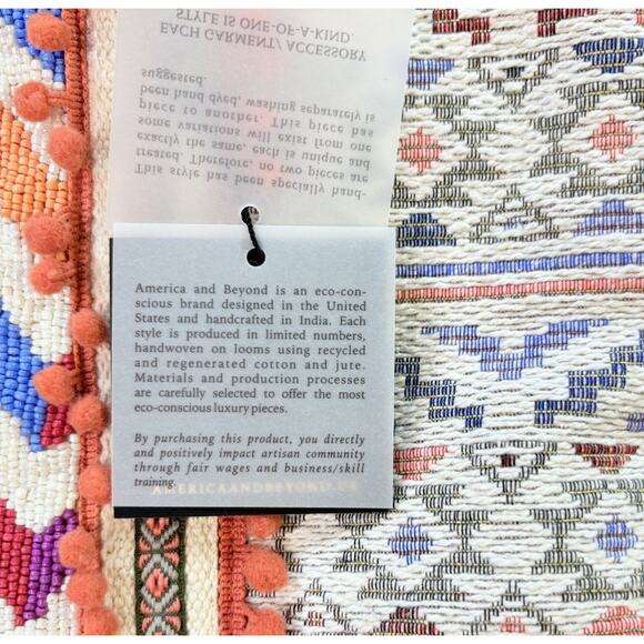 AMERICA & BEYOND Beyond/Embellished Tote Bag 3 Piece Set Boho Made In India - Picture 10 of 16